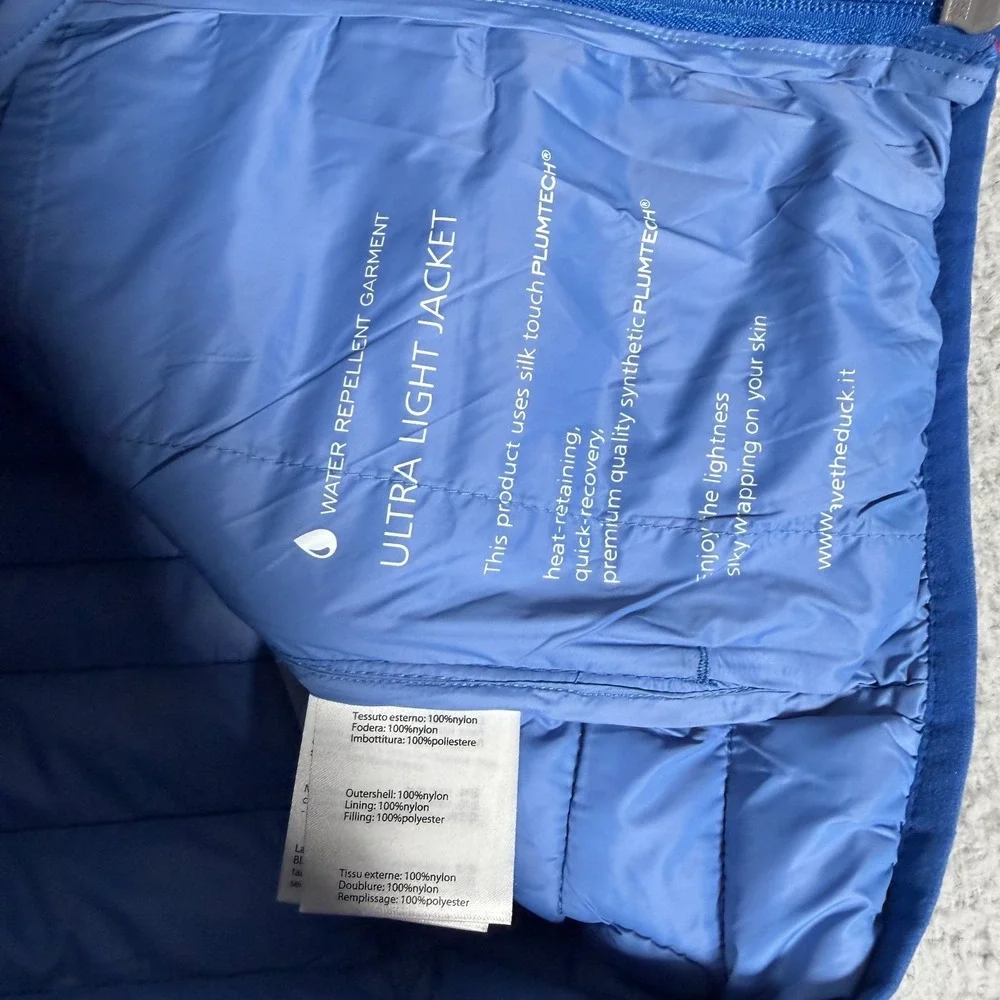 Save the Duck Vest Womens 2 Blue Ultra Light Jacket Puffer Insulated Plumtech - Picture 5 of 7